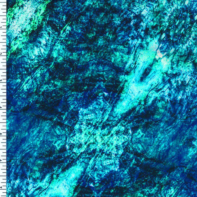 Printed Spandex Deep Glacier Marble