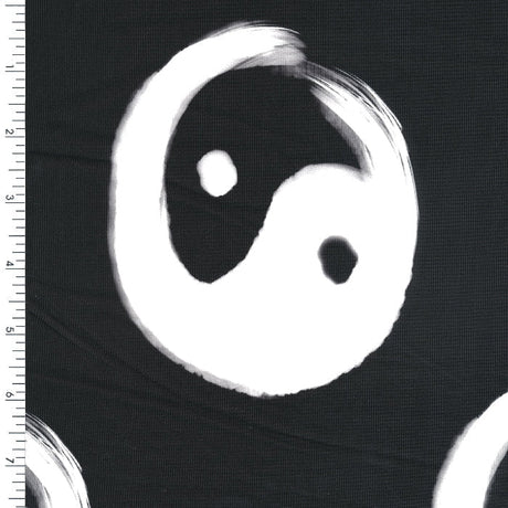 Nylon Spandex Digitally Wet Print Black White