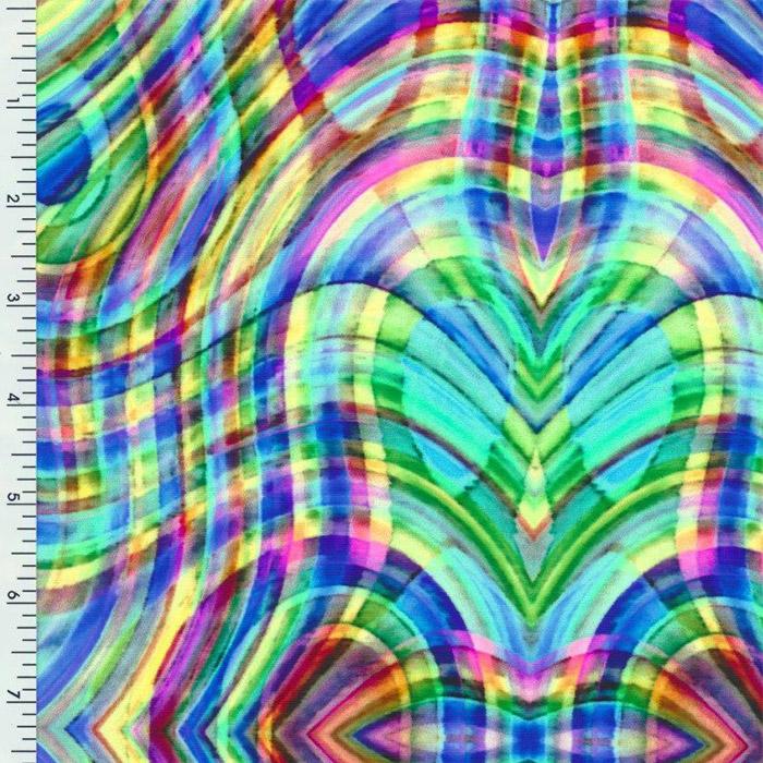 Printed Nylon Spandex Tricot Love Maze Activewear Fabric