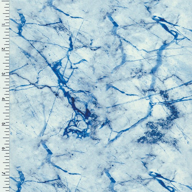 Nylon Spandex Crystal-Blue Marble Print Swimwear