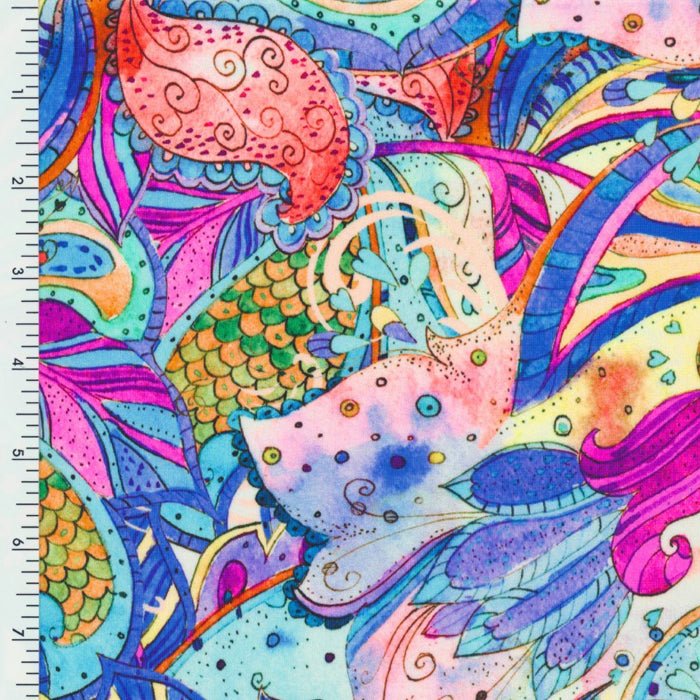 Printed Nylon Spandex Wet Print Floral