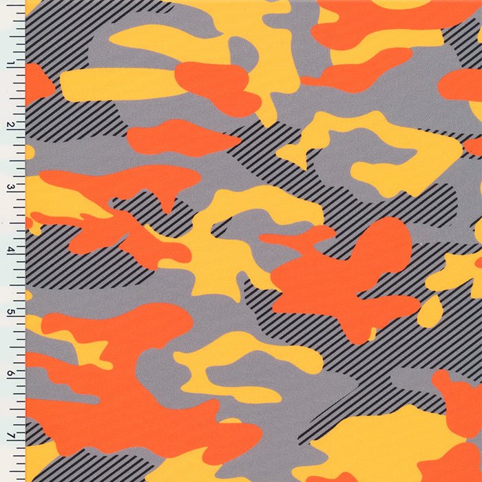 Nylon Spandex Digitally Wet Print Neon Camo Abstract