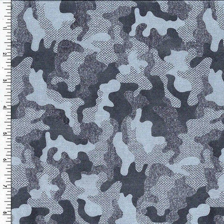 Printed Spandex Vintage Denim Camo