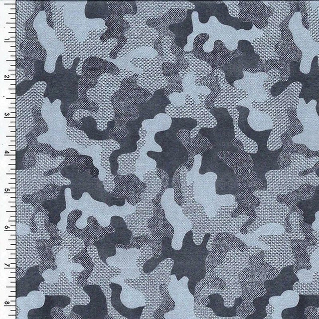 Printed Spandex Vintage Denim Camo