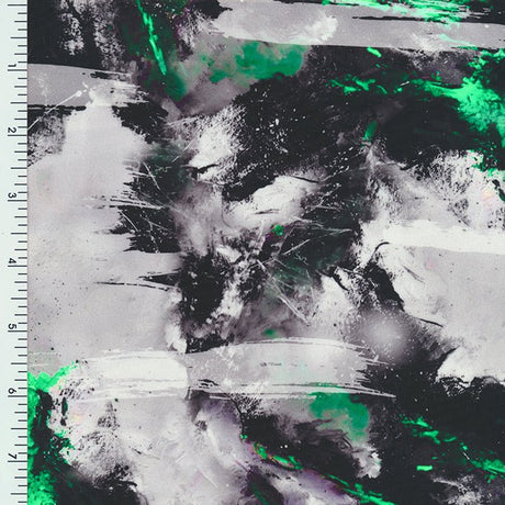 Printed Nylon Spandex Abstract Wet Print