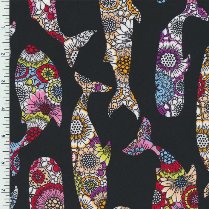 Nylon Spandex Wet Print Whale Party Festival Butterfly Print