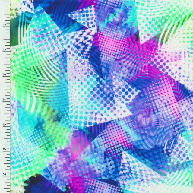 Nylon Spandex Watercolor Crystal Abstract Print