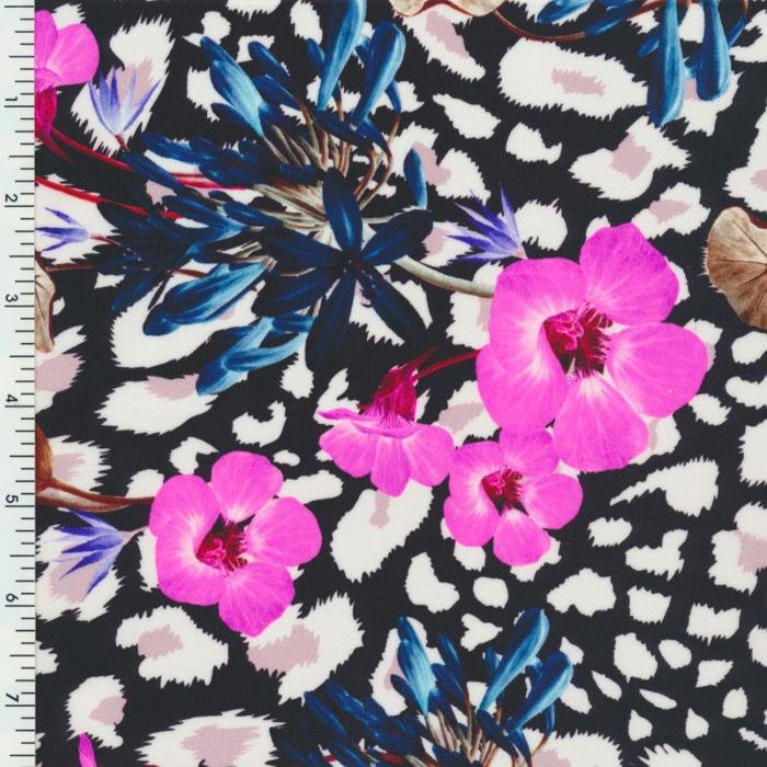 Nylon Spandex Wild Floral Wet Print