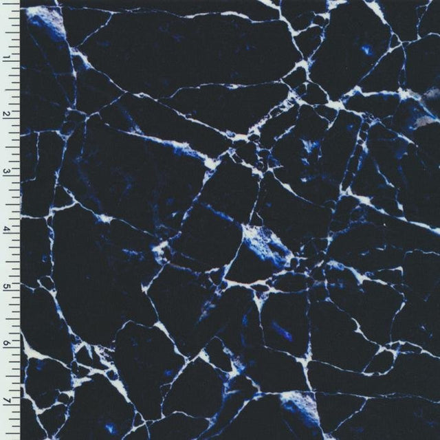 Nylon Spandex Sapphire Marble Print