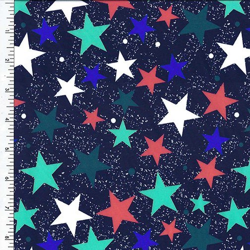 Printed Spandex Multi Stars Nylon Tricot