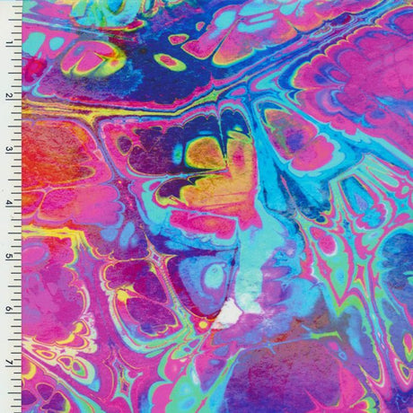 Printed Spandex Glacier Rainbow Nylon Tricot