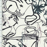 Printed Spandex Simple Island Black White