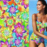Printed Spandex Rotating Floral Matte