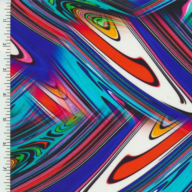 Printed Nylon Spandex Aquatic Blue Wet Print