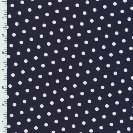 Printed Spandex Navy Polka Dot Swimwear Fabric