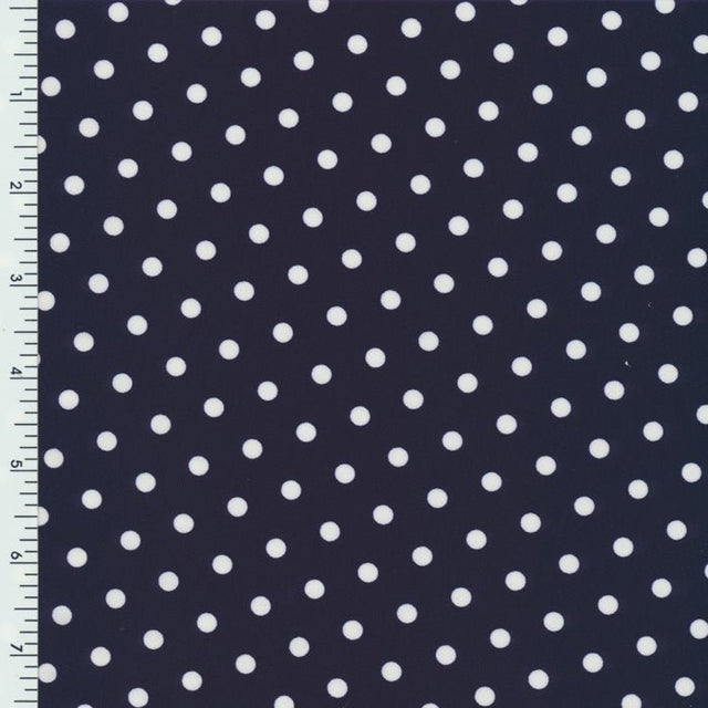 Printed Spandex Navy Polka Dot Swimwear Fabric