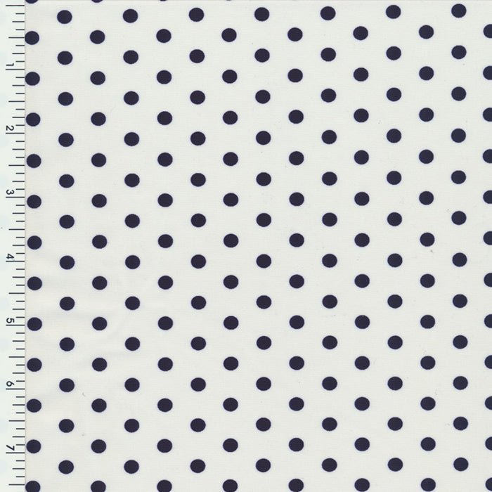 Printed Spandex White/Navy Polka Dot Swimwear