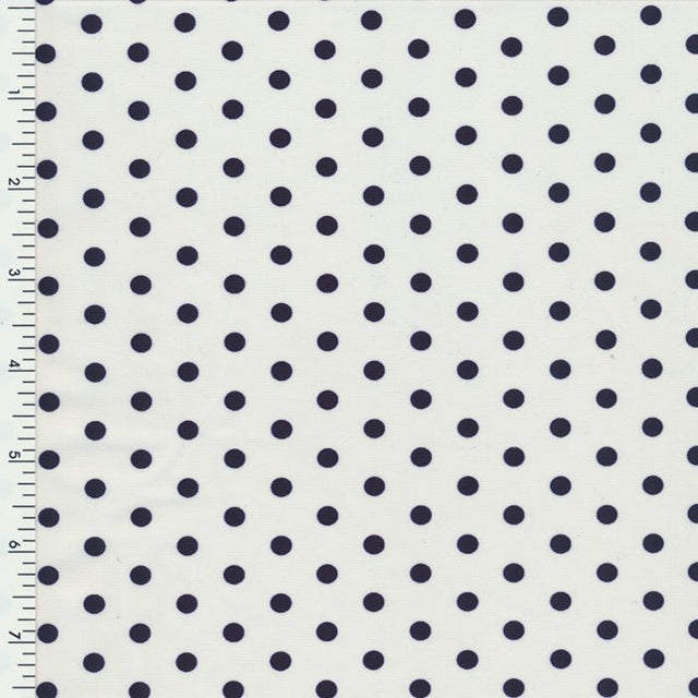 Printed Spandex White/Navy Polka Dot Swimwear