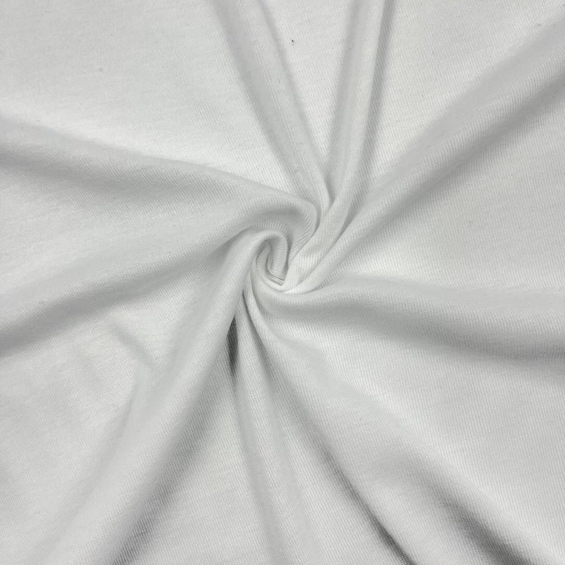 Poly 1x1 Rib White Sublimation-Ready Activewear Fabric