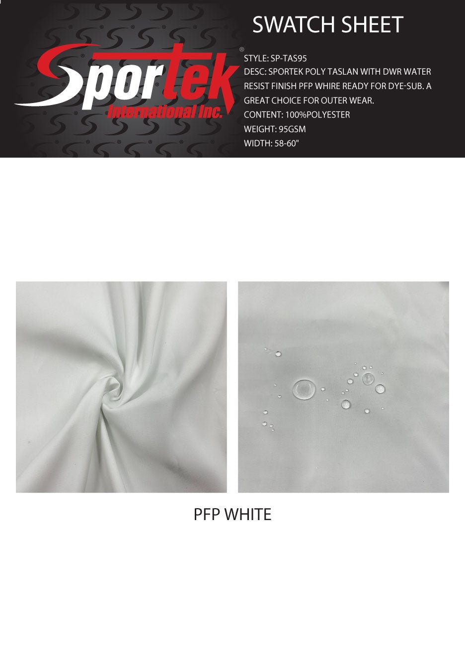 Poly Taslan DWR Water-Resist PFP White