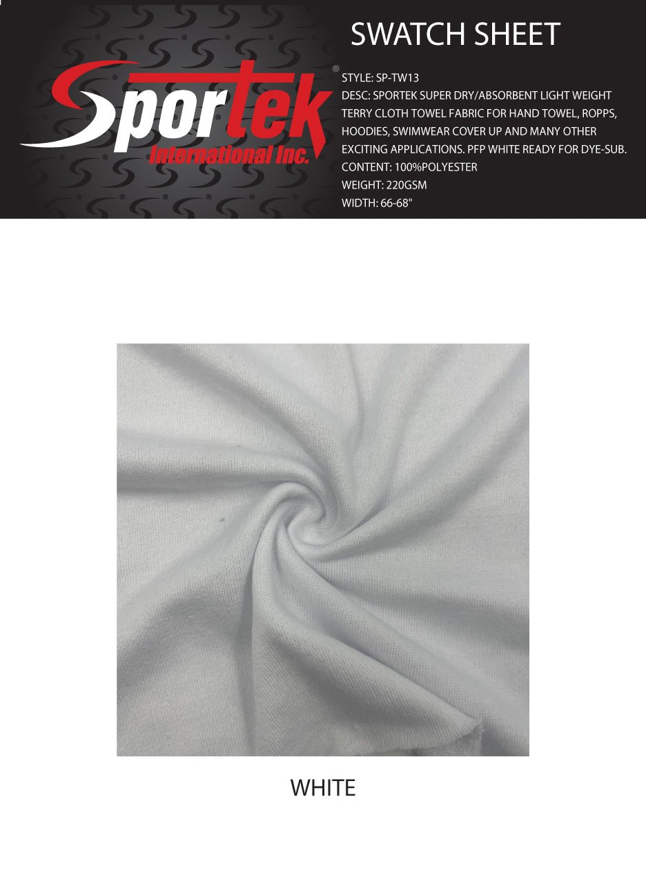 Terry Cloth Towel Fabric White