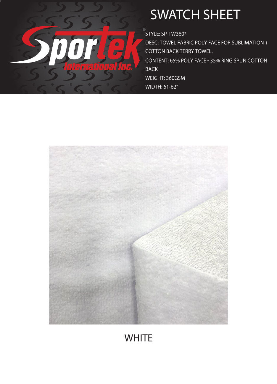 Poly Face Towel Fabric for Sublimation White