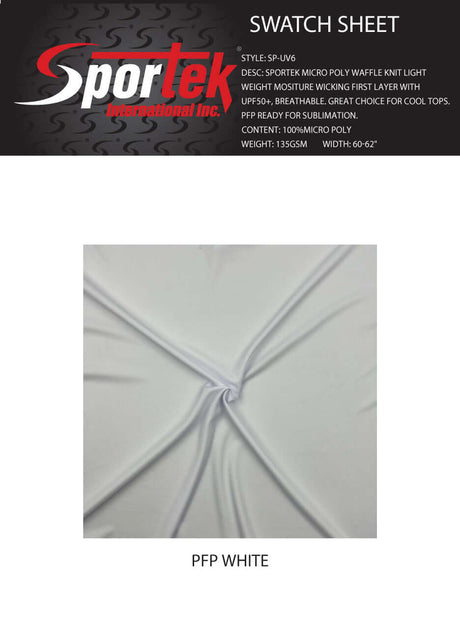 Micro Poly Waffle Knit White Activewear Fabric