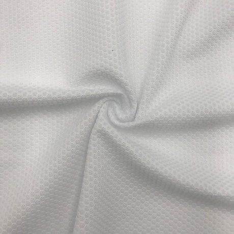 Poly Spandex Honey Comb 3D Mesh White