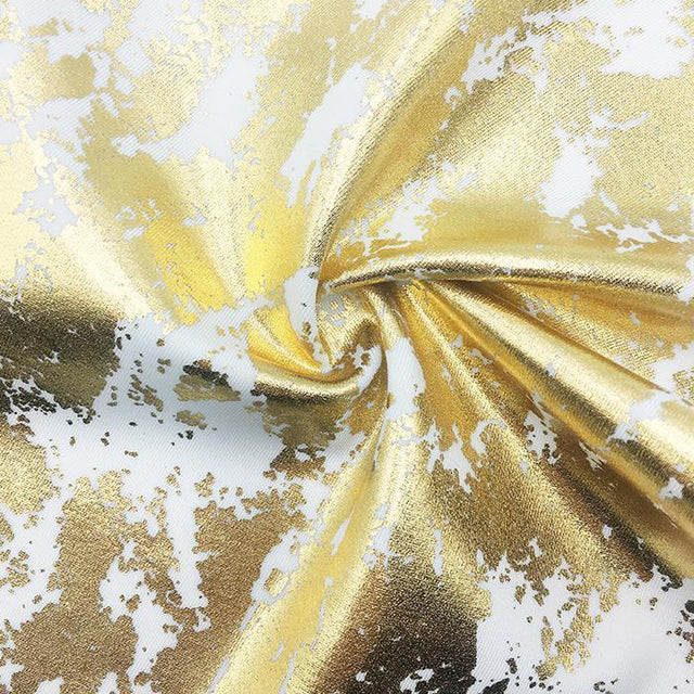 Poly Spandex Foil White Silver