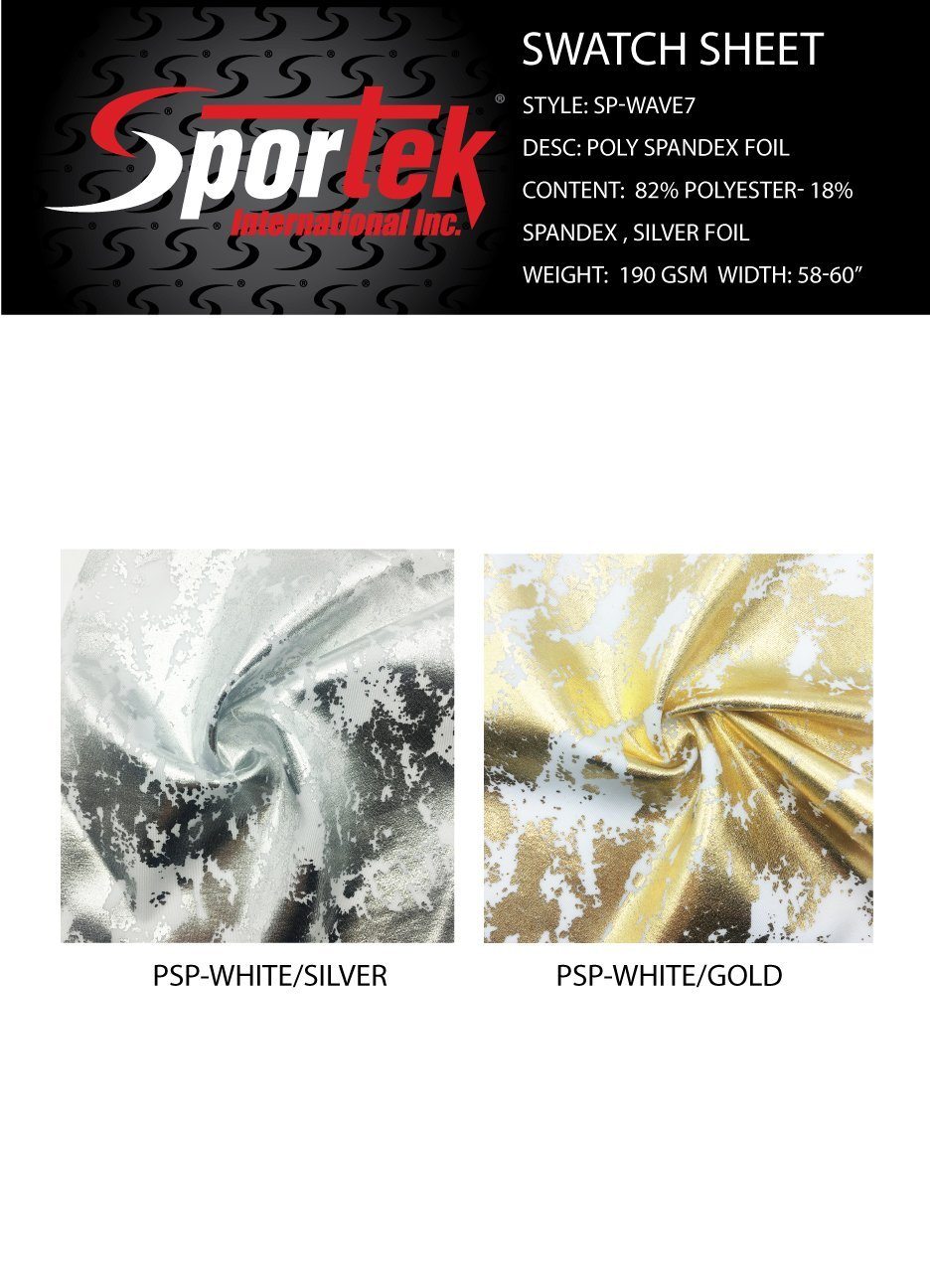 Poly Spandex Foil White Silver