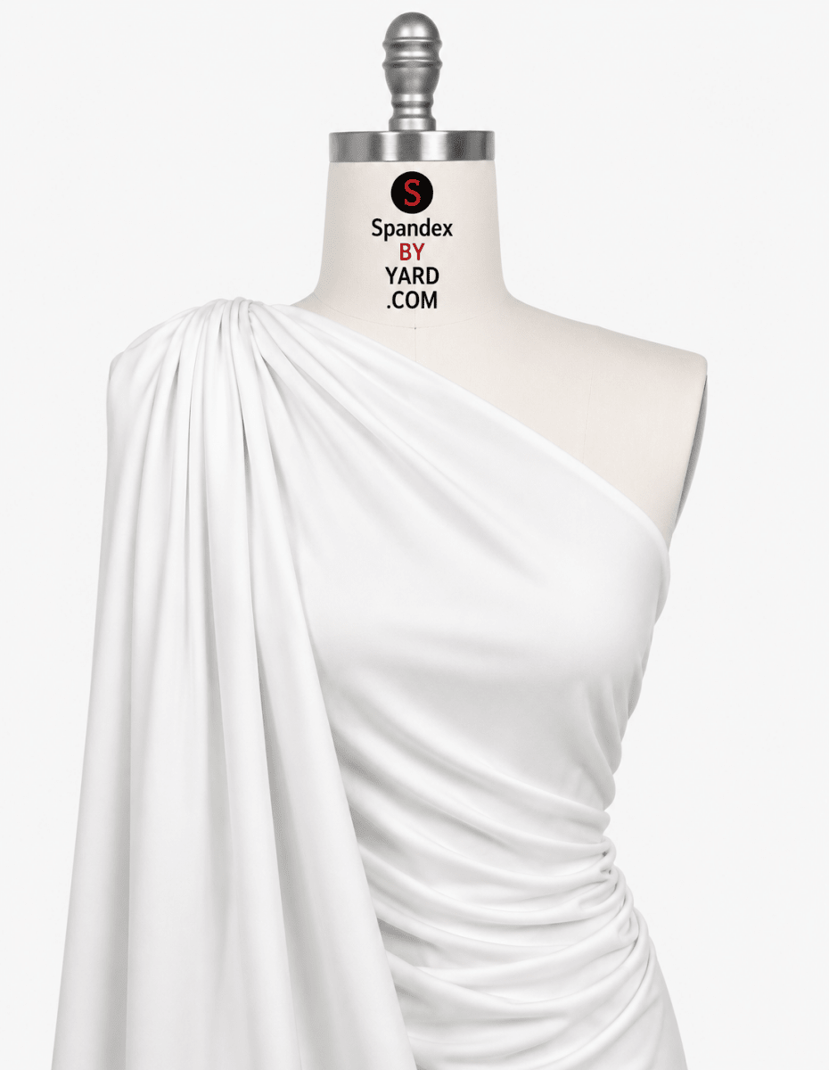 Double Brushed Jersey White Performance Fabric