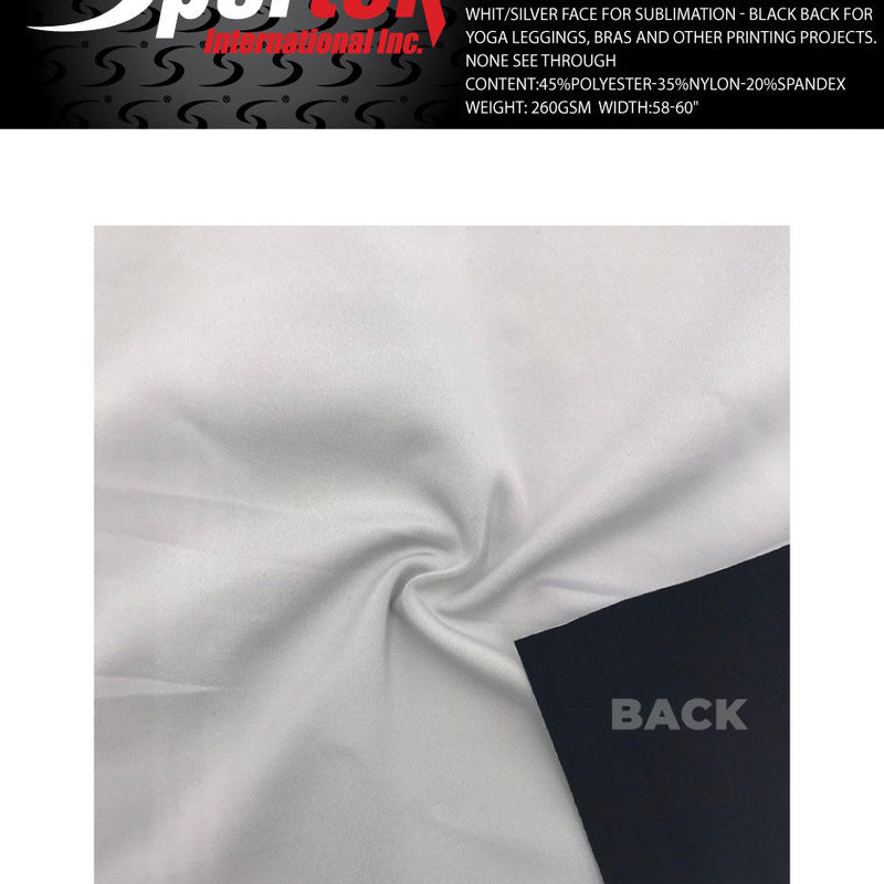 Interlock Nylon Poly Spandex White Compression Activewear