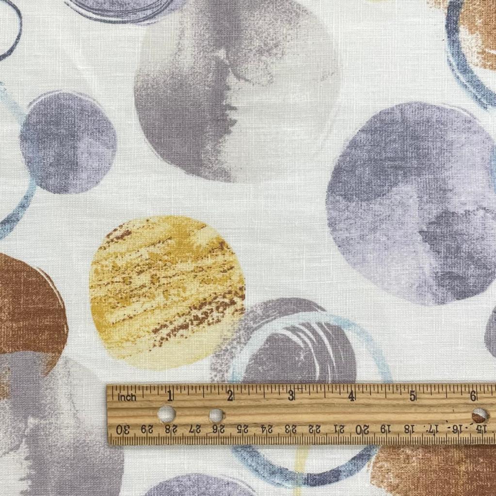 Printed Linen Blue Spacian Fabric Swatch