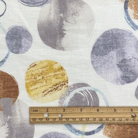 Printed Linen Blue Spacian Fabric Swatch
