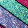 Space Dye Jersey Polyester Spandex Fabric - Multi-Color Space-Dye Stripes, 58/60" Width (1 Yard)