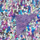 Space Jam Stretch Mesh Sequin Fabric - Black/Lime/Gunmetal, Purple/Pink/Gunmetal, 45" Width (1 Yard)