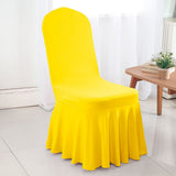 Spandex Banquet Skirt Chair Cover Canary Yellow