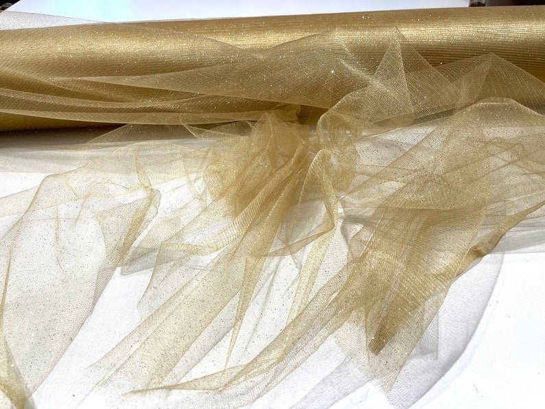Sparkle Tulle Glitter Fabric - Assorted Colors, 58" Width (1 Yard)