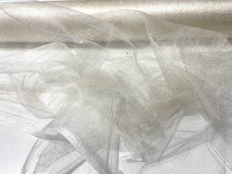 Sparkle Tulle Glitter Fabric - Assorted Colors, 58" Width (1 Yard)