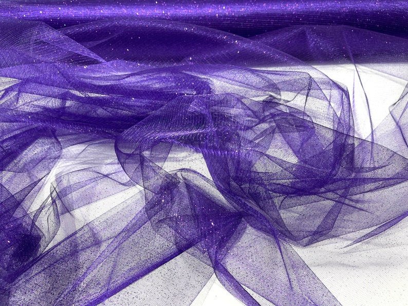 Sparkle Tulle Glitter Fabric - Assorted Colors, 58" Width (1 Yard)