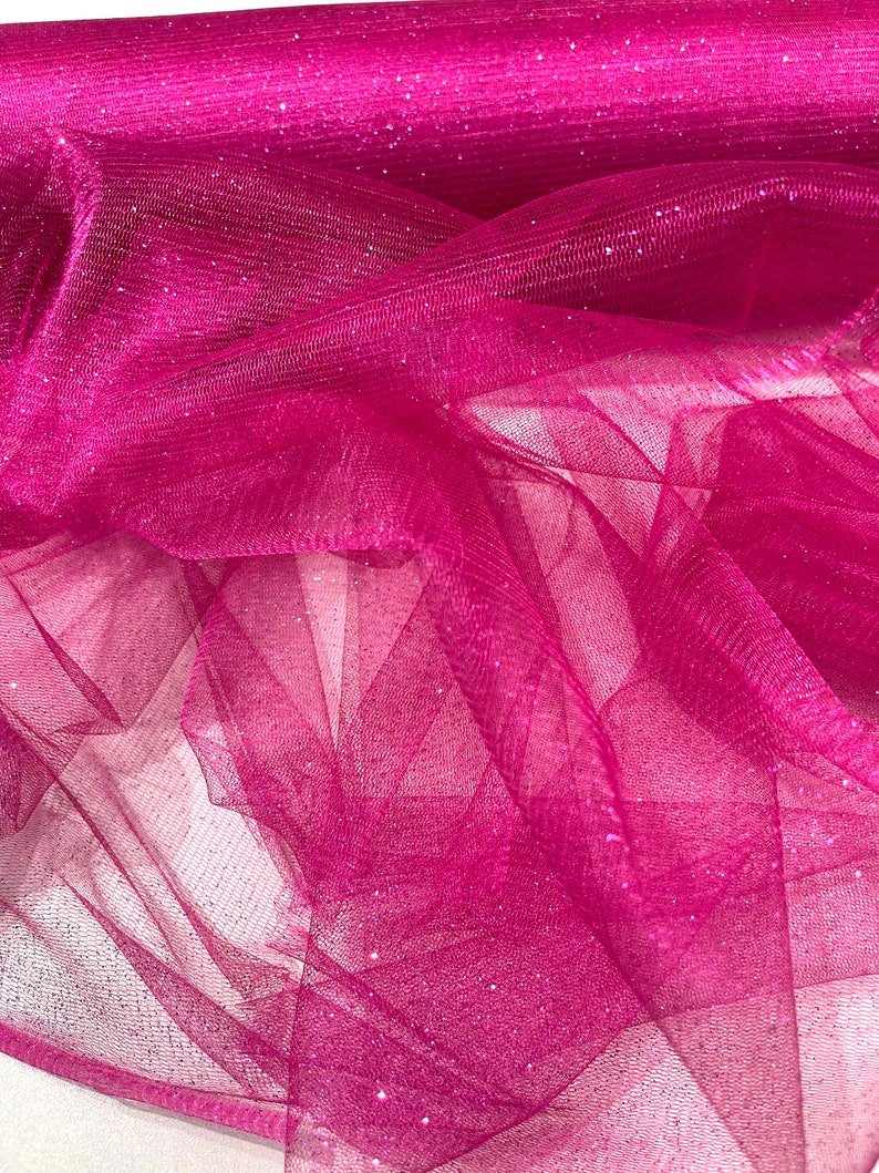 Sparkle Tulle Glitter Fabric - Assorted Colors, 58" Width (1 Yard)