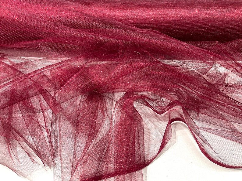 Sparkle Tulle Glitter Fabric - Assorted Colors, 58" Width (1 Yard)