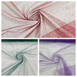Sparkle Glitter Tulle Mesh Fabric - Iridescent Sparkle, 58" Width (1 Yard)