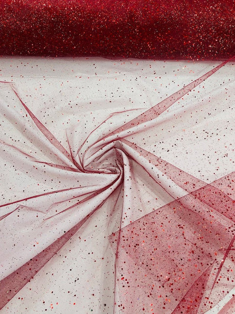Sparkle Glitter Tulle Mesh Fabric - Iridescent Sparkle, 58" Width (1 Yard)