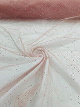 Sparkle Glitter Tulle Mesh Fabric - Iridescent Sparkle, 58" Width (1 Yard)