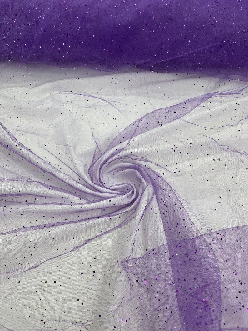 Sparkle Glitter Tulle Mesh Fabric - Iridescent Sparkle, 58" Width (1 Yard)