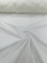 Sparkle Glitter Tulle Mesh Fabric - Iridescent Sparkle, 58" Width (1 Yard)