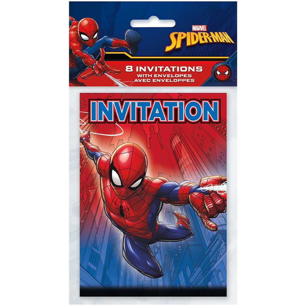Spider-Man Invitations 8 Pack