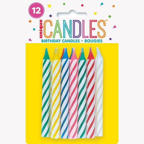 Birthday Spiral Candles 12 Pack