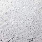 Spiral Foil Mesh Polyester Spandex Fabric - Gold/Black, Gold/White, Red/Black, Silver/Black, Silver/White, Spiral Pattern, 57/58" Width, 120 GSM (1 Yard)